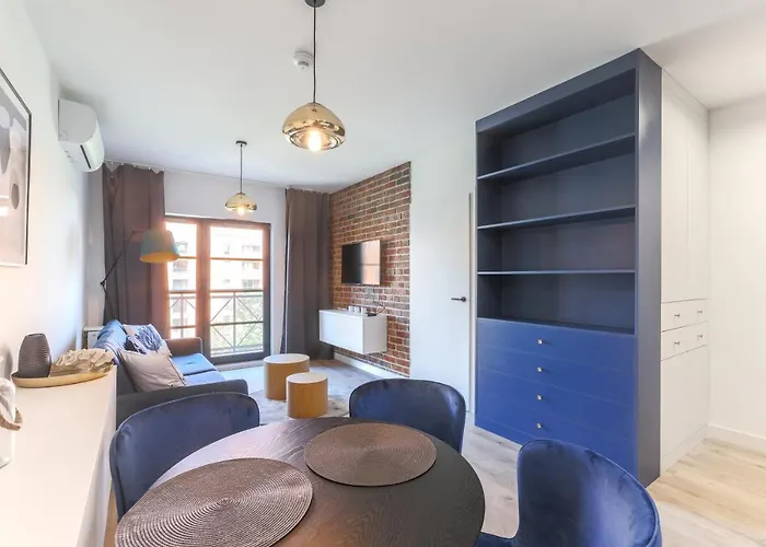 Apartament Centrum Gdańsk blisko Starego Miasta z widokiem na rzekę